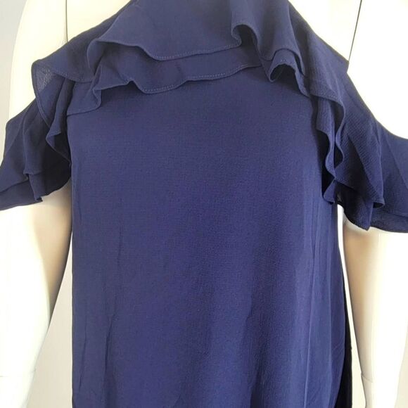 Very Demure Navy Cold Shoulder A-Line Dress plus size NWT - Picture 3 of 8